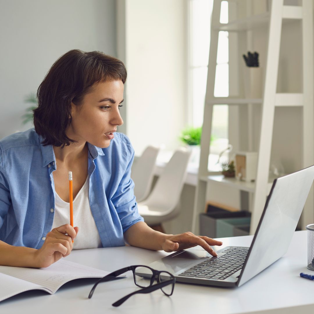 Woman working on computer