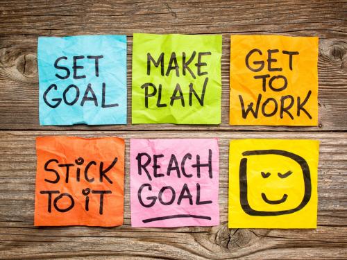 goals setting stickies